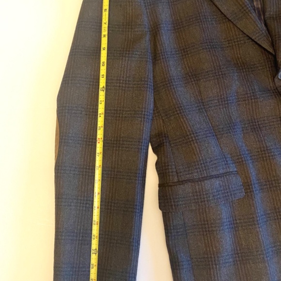 Wool Plaid Professor Blazer 46L Elbow Patch Heritage Preppy Academia Jacket - Picture 10 of 11